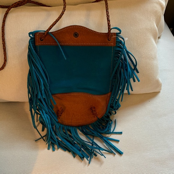 Embroidered Leather Fringe Bag - Picture 3 of 12